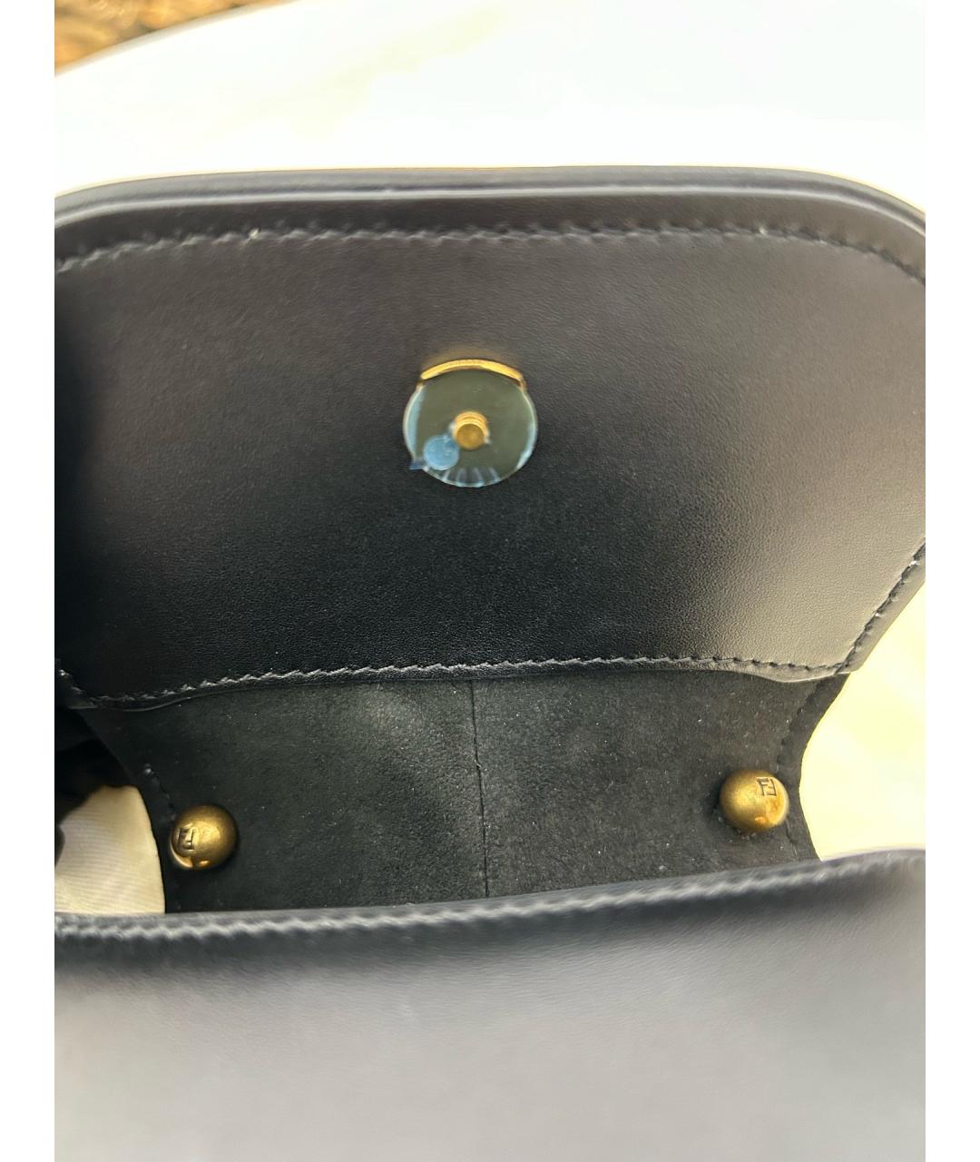 FENDI Черная кожаная сумка тоут, фото 4