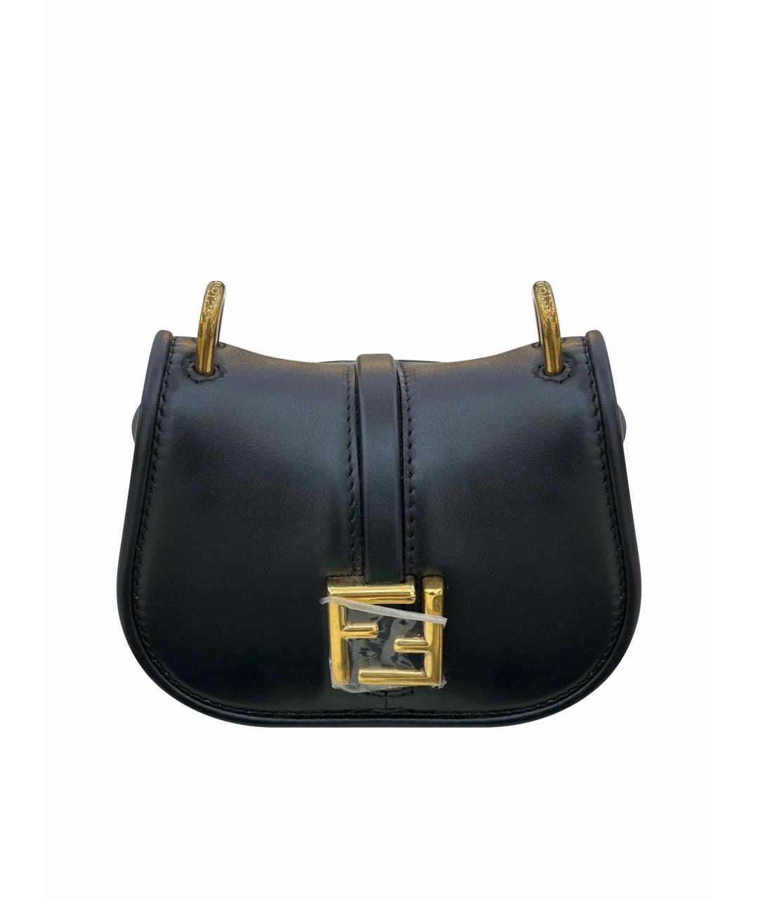 FENDI Черная кожаная сумка тоут, фото 1