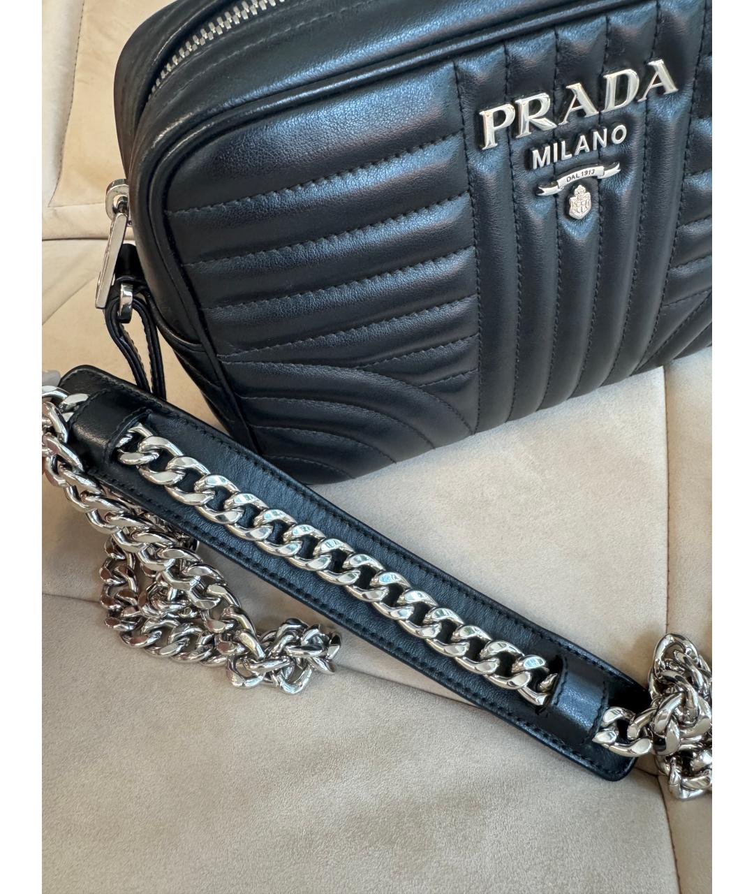 PRADA Черная кожаная сумка тоут, фото 9