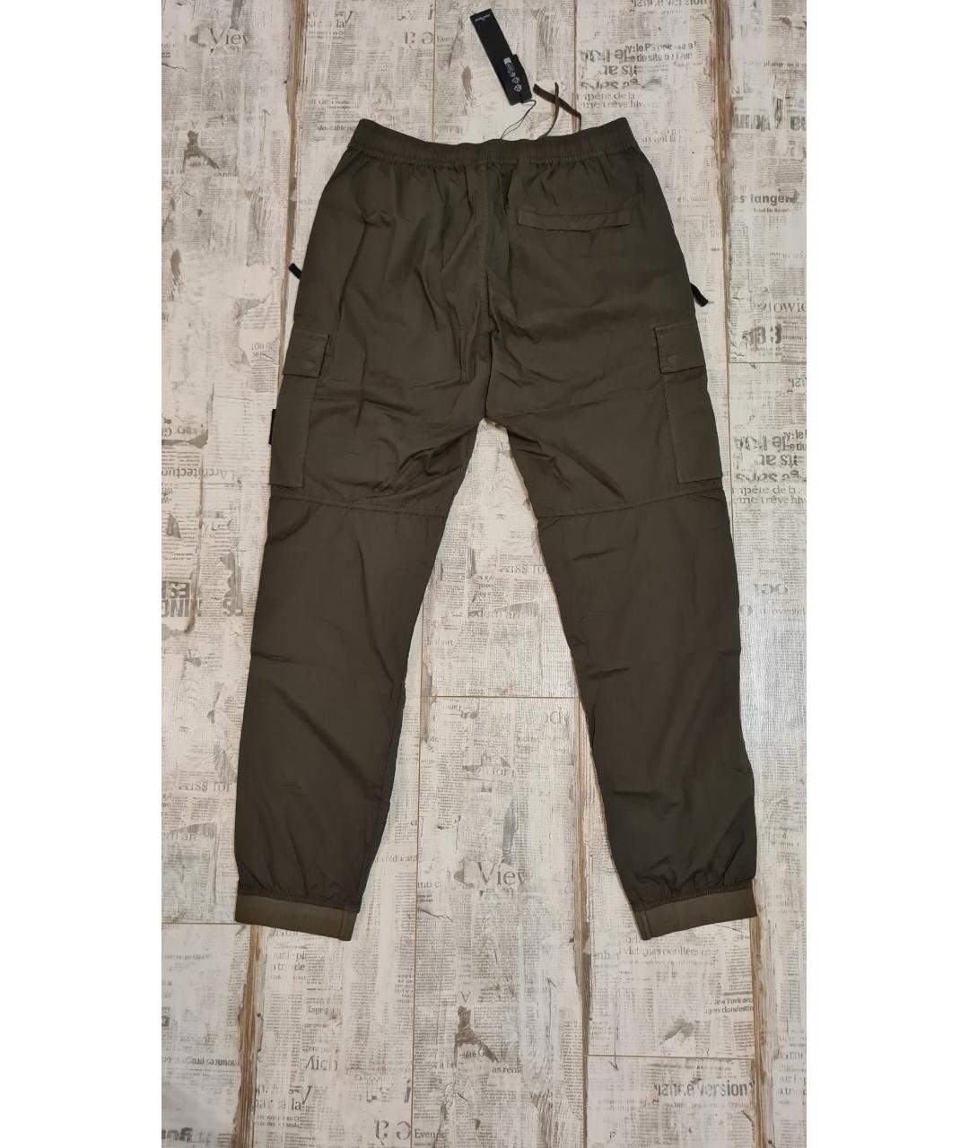 STONE ISLAND Хаки хлопковые повседневные брюки, фото 8