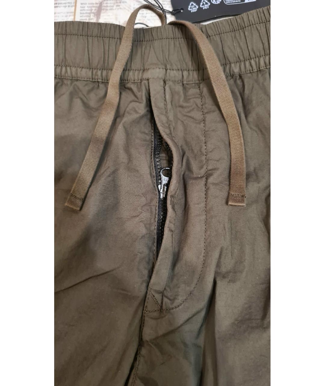 STONE ISLAND Хаки хлопковые повседневные брюки, фото 7
