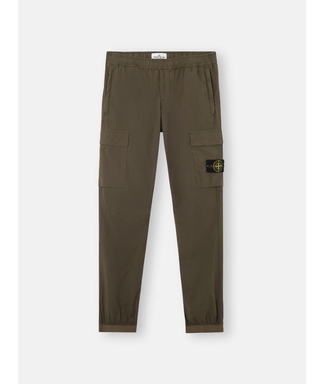 STONE ISLAND Хаки хлопковые повседневные брюки, фото 10