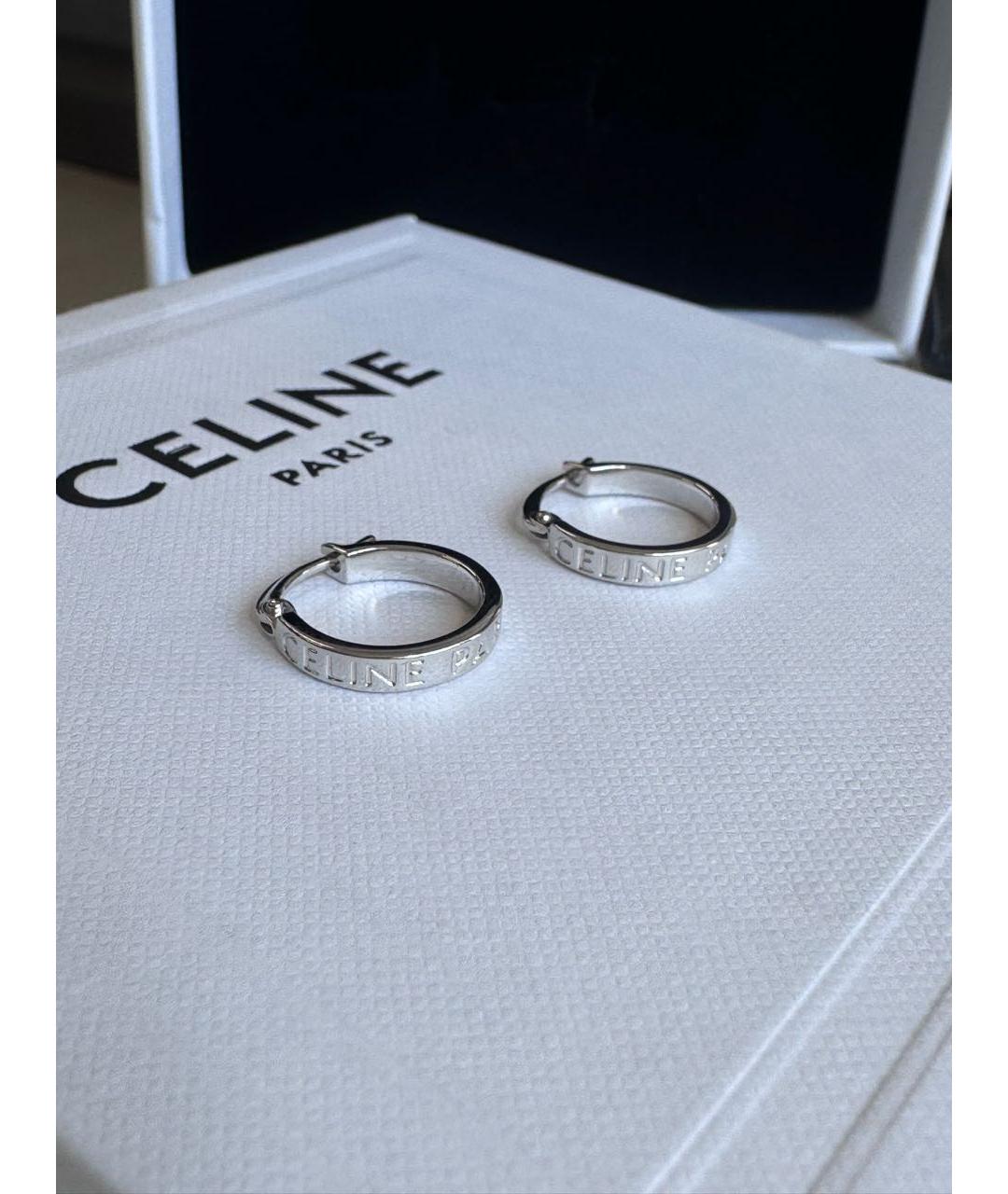 CELINE Серебряные латунные серьги, фото 3