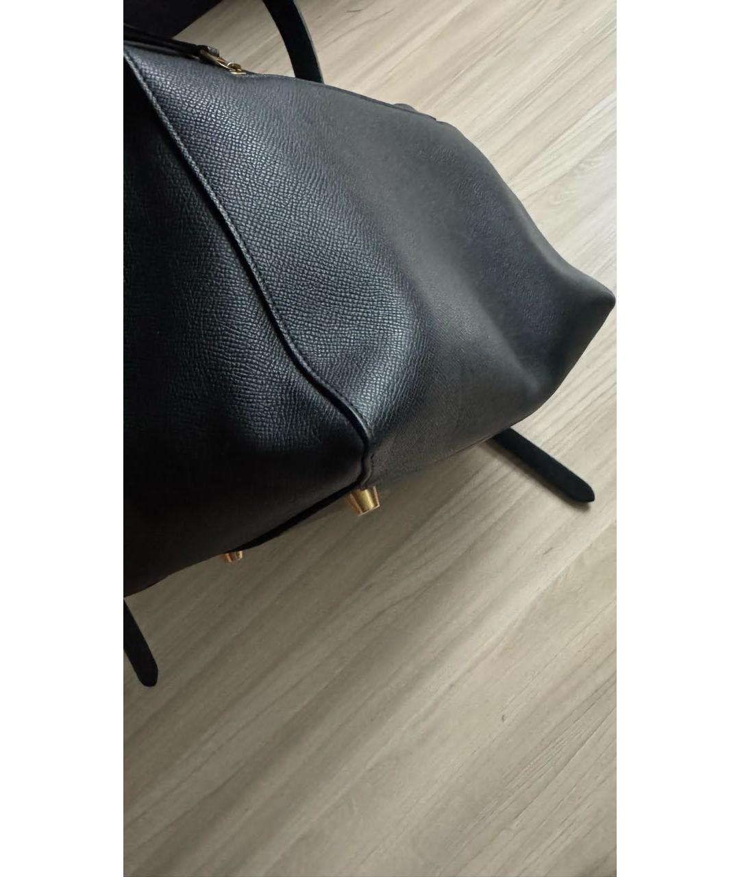 CELINE Черная кожаная сумка тоут, фото 8