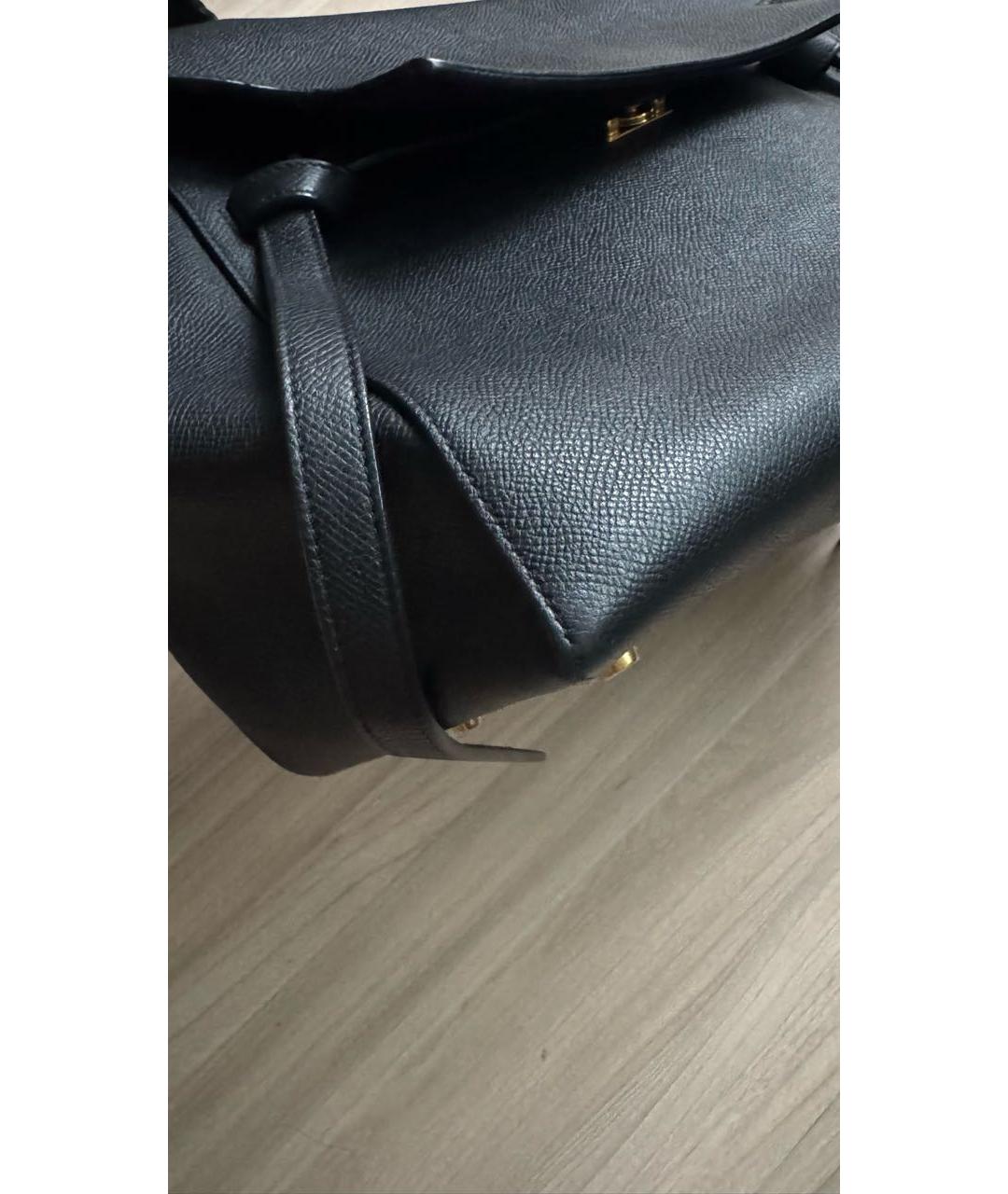 CELINE Черная кожаная сумка тоут, фото 6