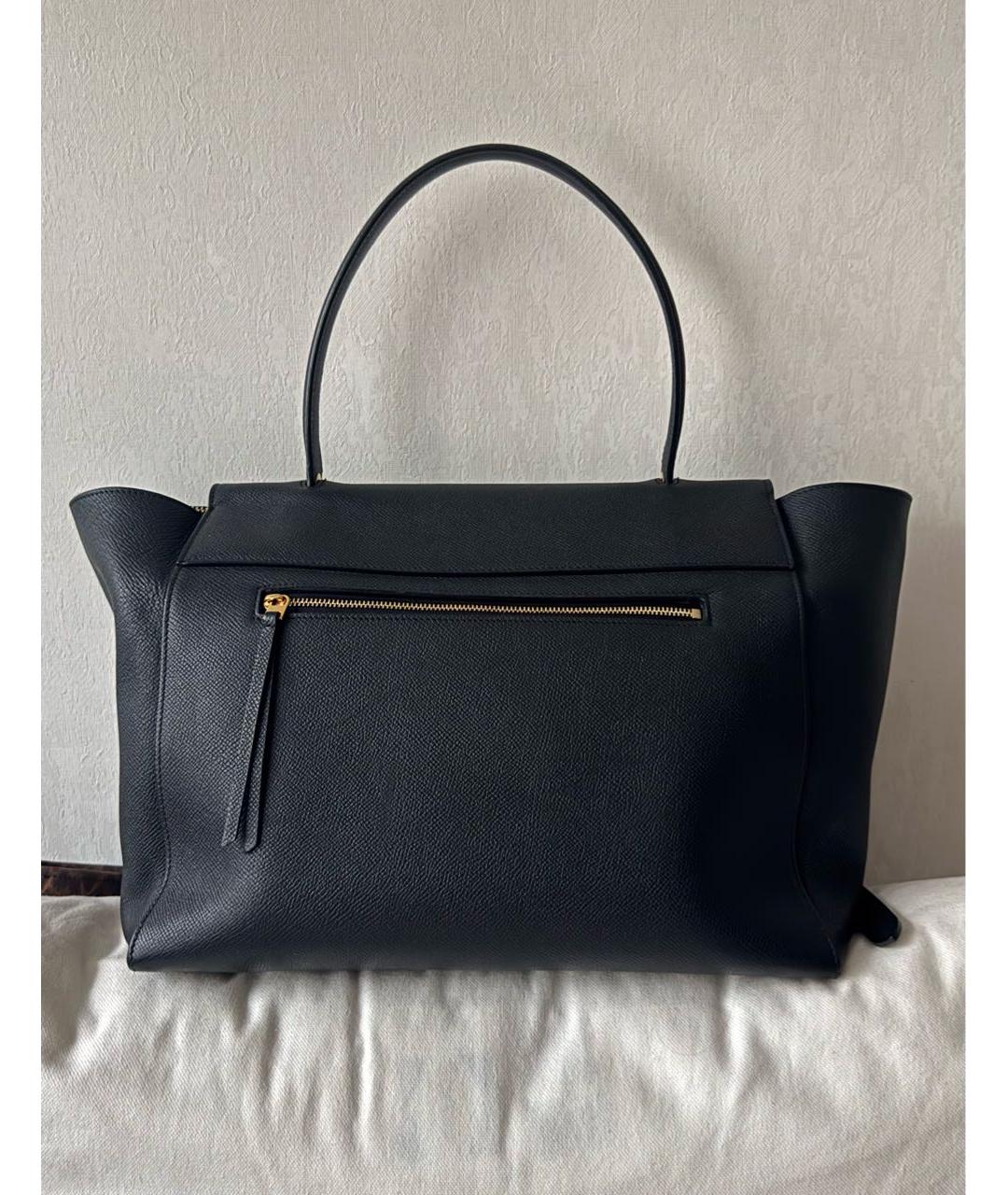 CELINE Черная кожаная сумка тоут, фото 2