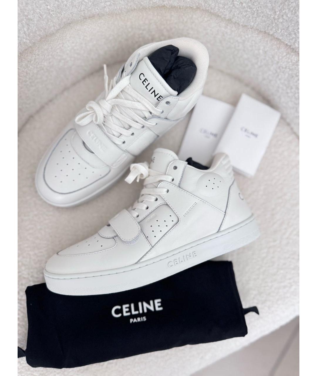 CELINE Белые кожаные кроссовки, фото 3