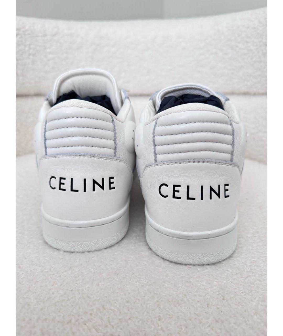 CELINE Белые кожаные кроссовки, фото 4