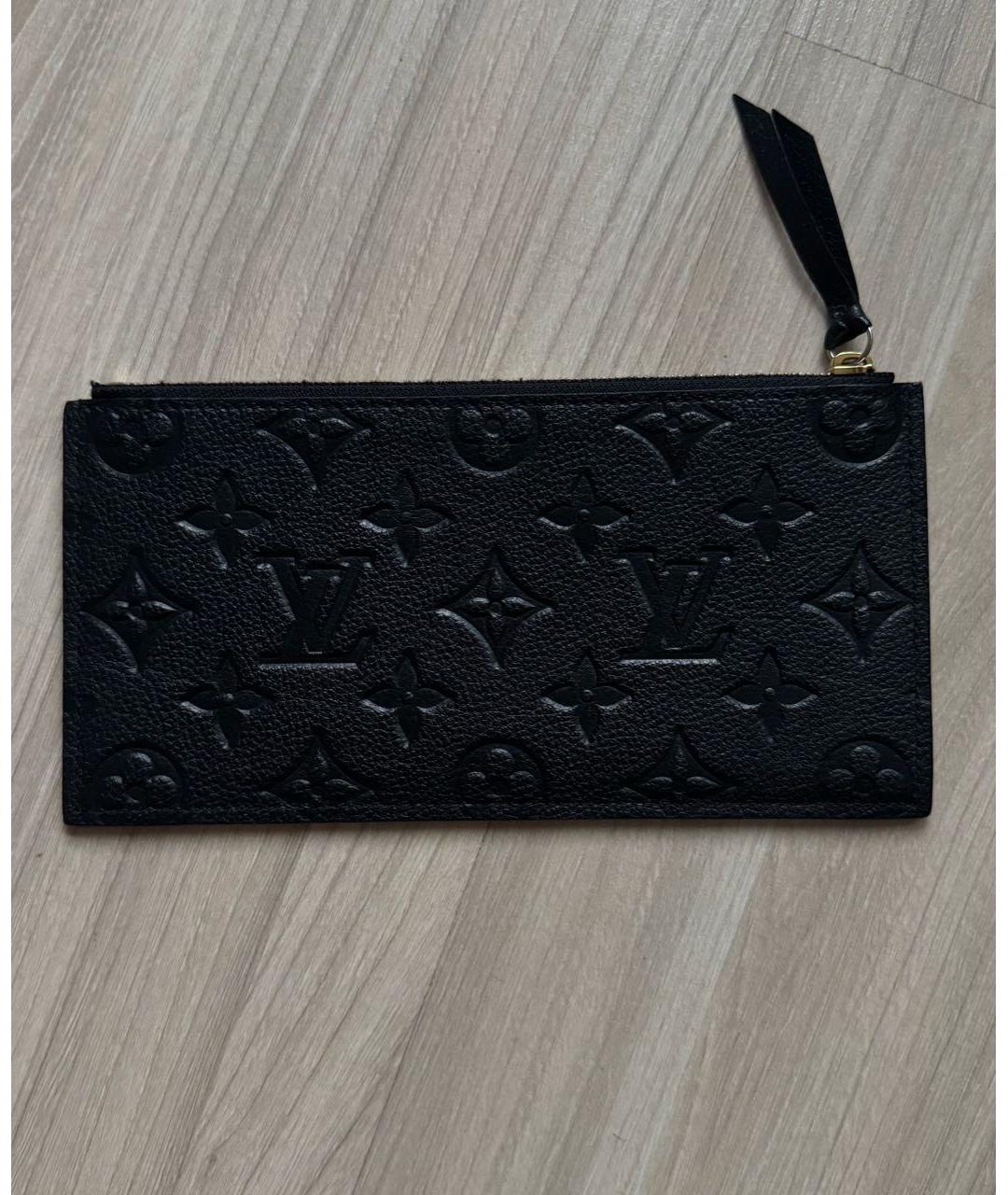 LOUIS VUITTON Черный кожаный кошелек, фото 2