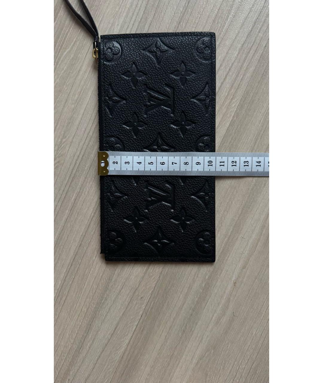 LOUIS VUITTON Черный кожаный кошелек, фото 8