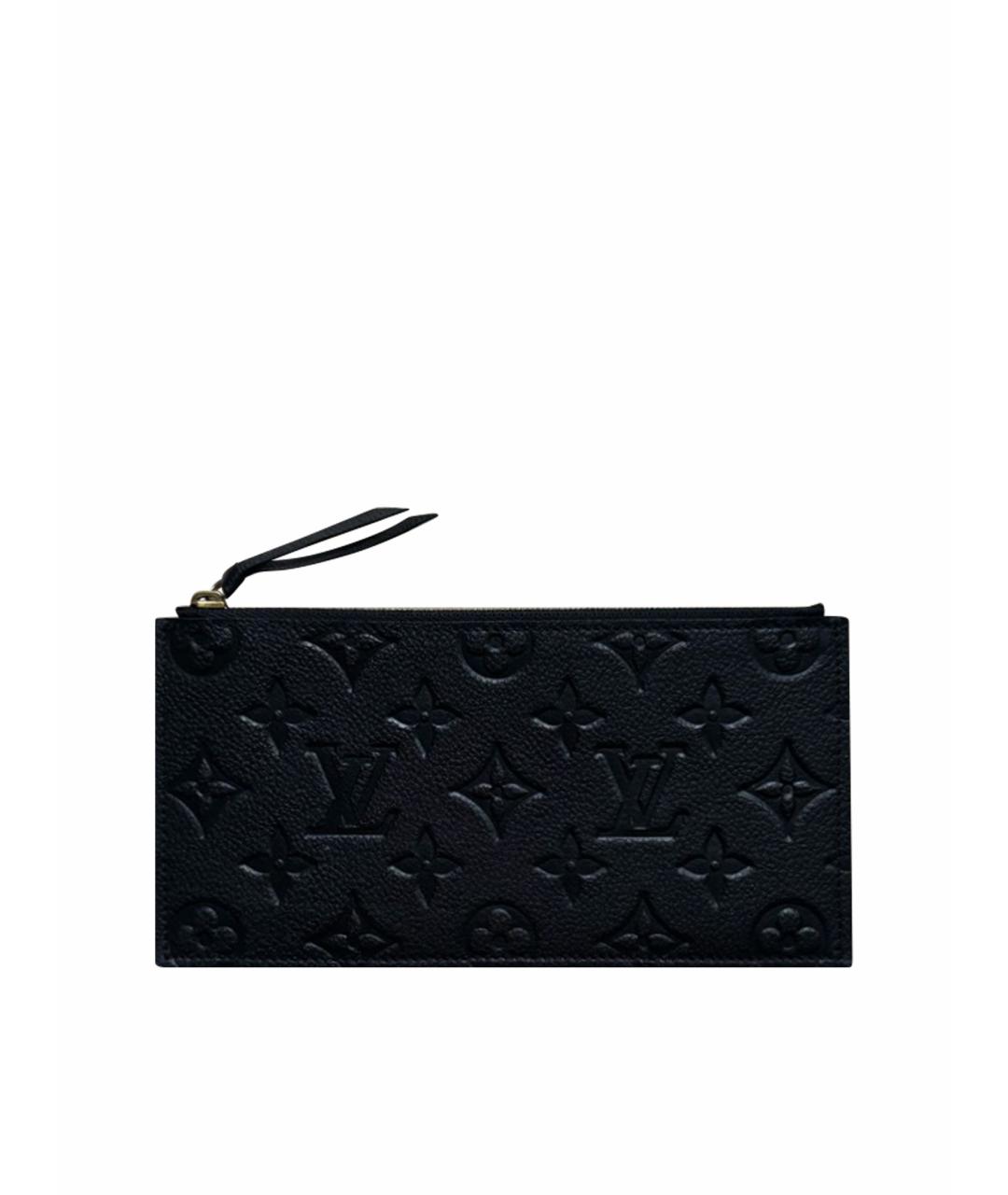 LOUIS VUITTON Черный кожаный кошелек, фото 1