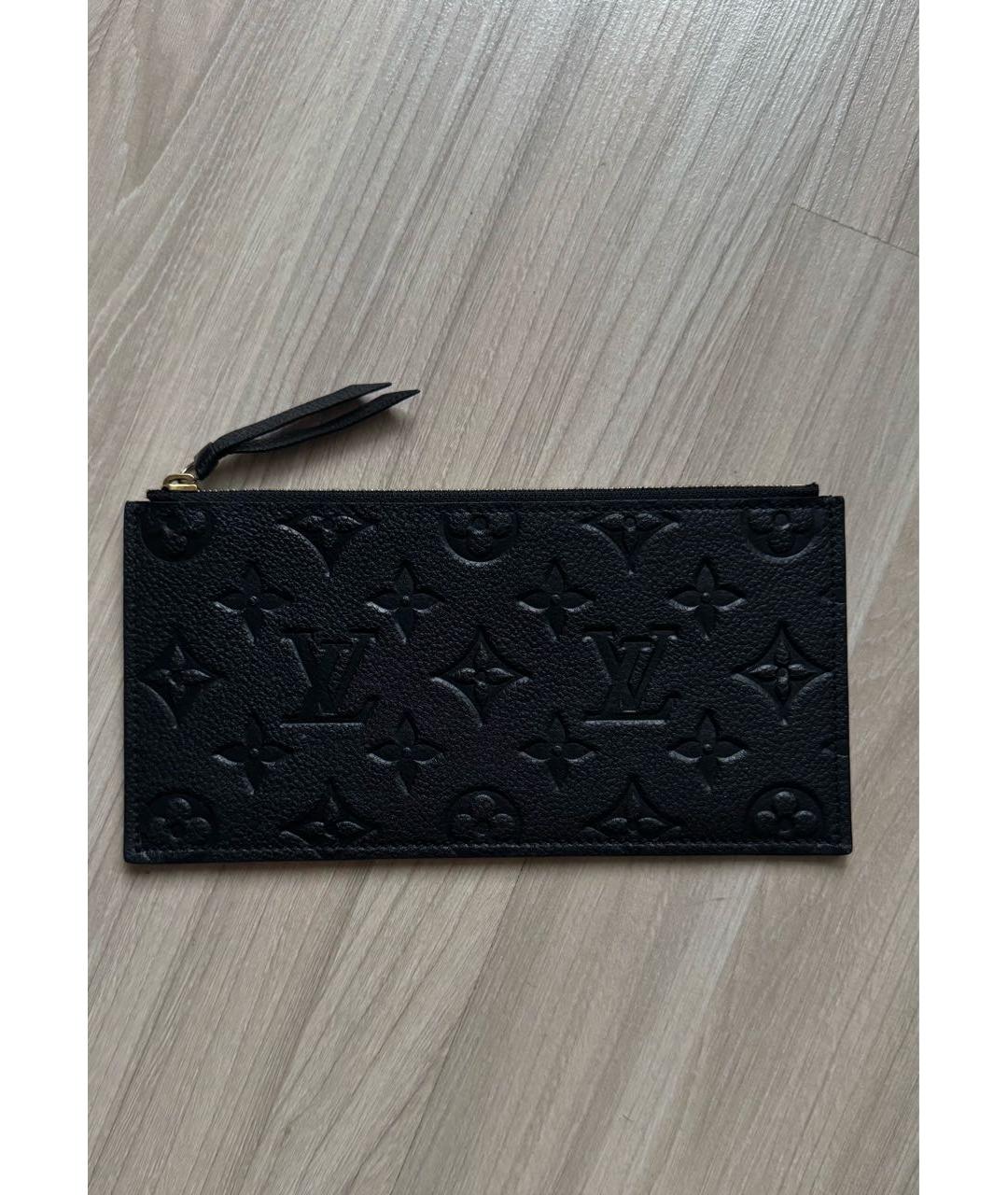 LOUIS VUITTON Черный кожаный кошелек, фото 9