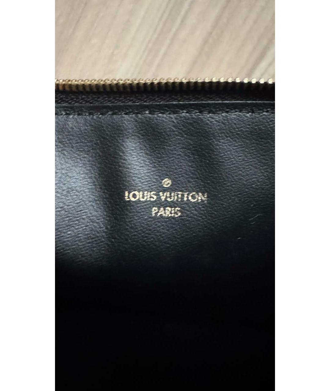LOUIS VUITTON Черный кожаный кошелек, фото 6