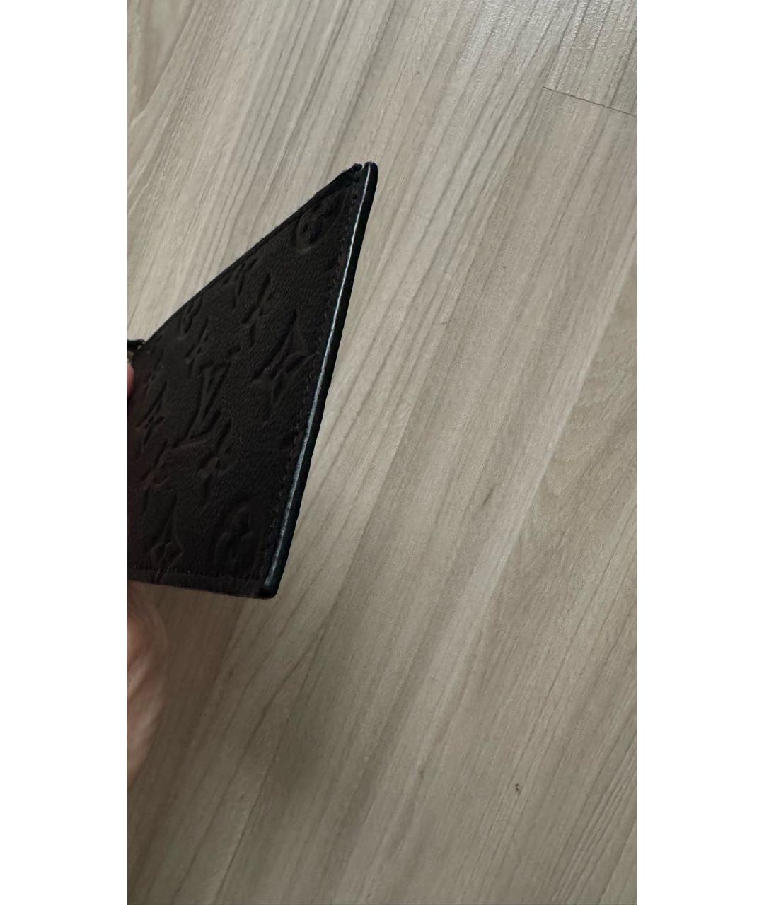 LOUIS VUITTON Черный кожаный кошелек, фото 4