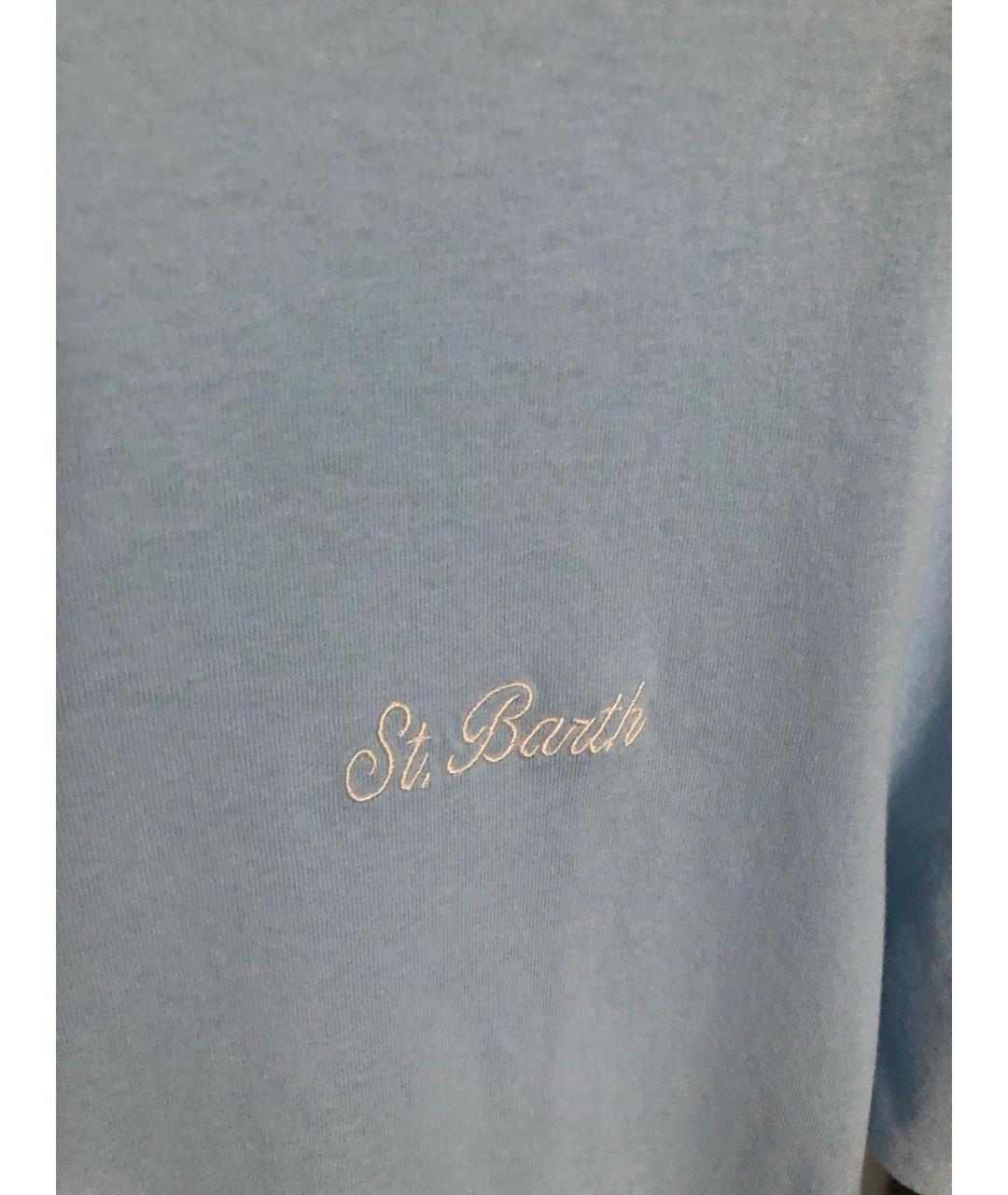 MC2 SAINT BARTH Голубая хлопковая футболка, фото 4