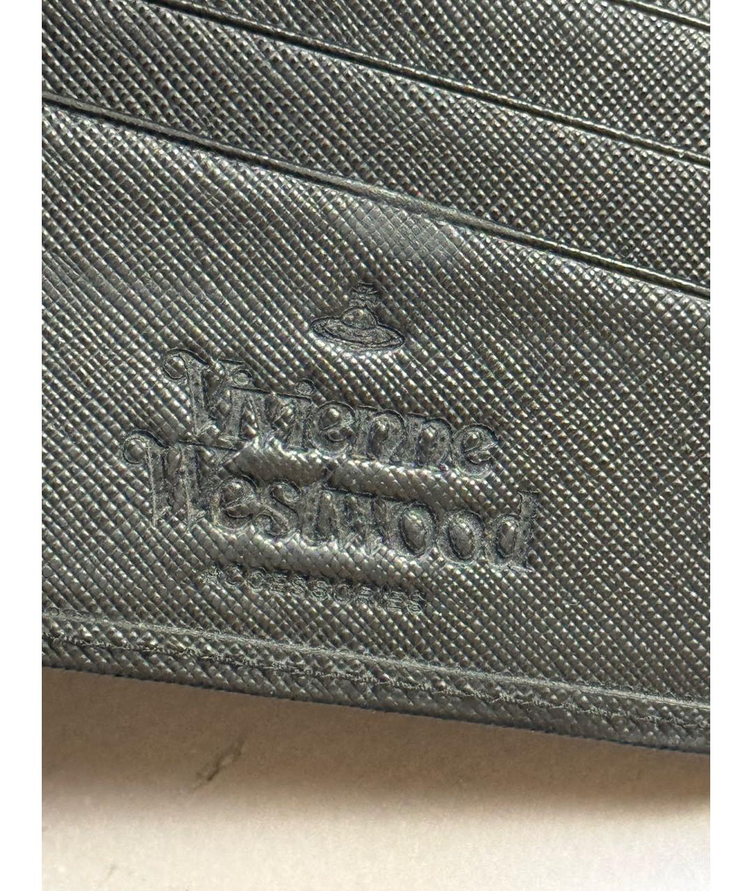 VIVIENNE WESTWOOD Черный кожаный кошелек, фото 8