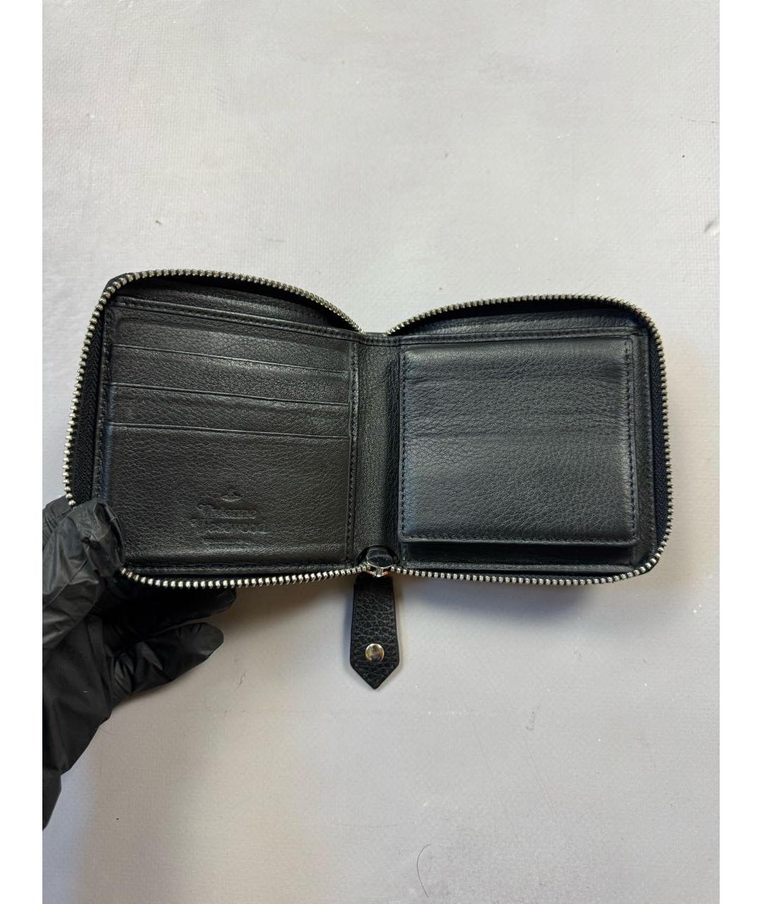 VIVIENNE WESTWOOD Черный кожаный кошелек, фото 5