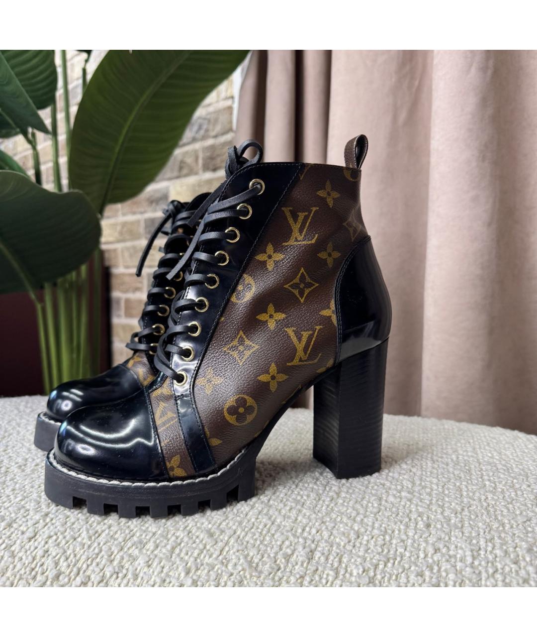 LOUIS VUITTON Черные кожаные ботильоны, фото 7