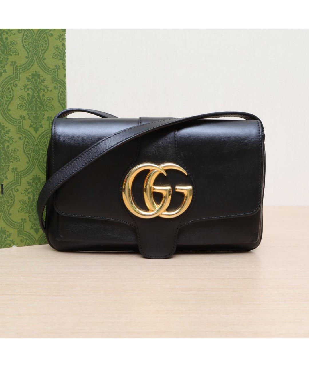 GUCCI Черная кожаная сумка через плечо, фото 2