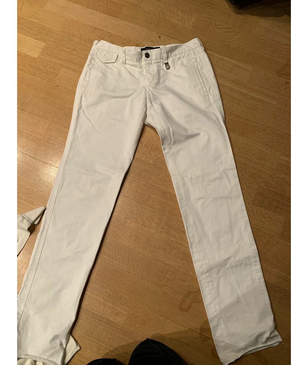 GUCCI Белые хлопковые брюки чинос, фото 4