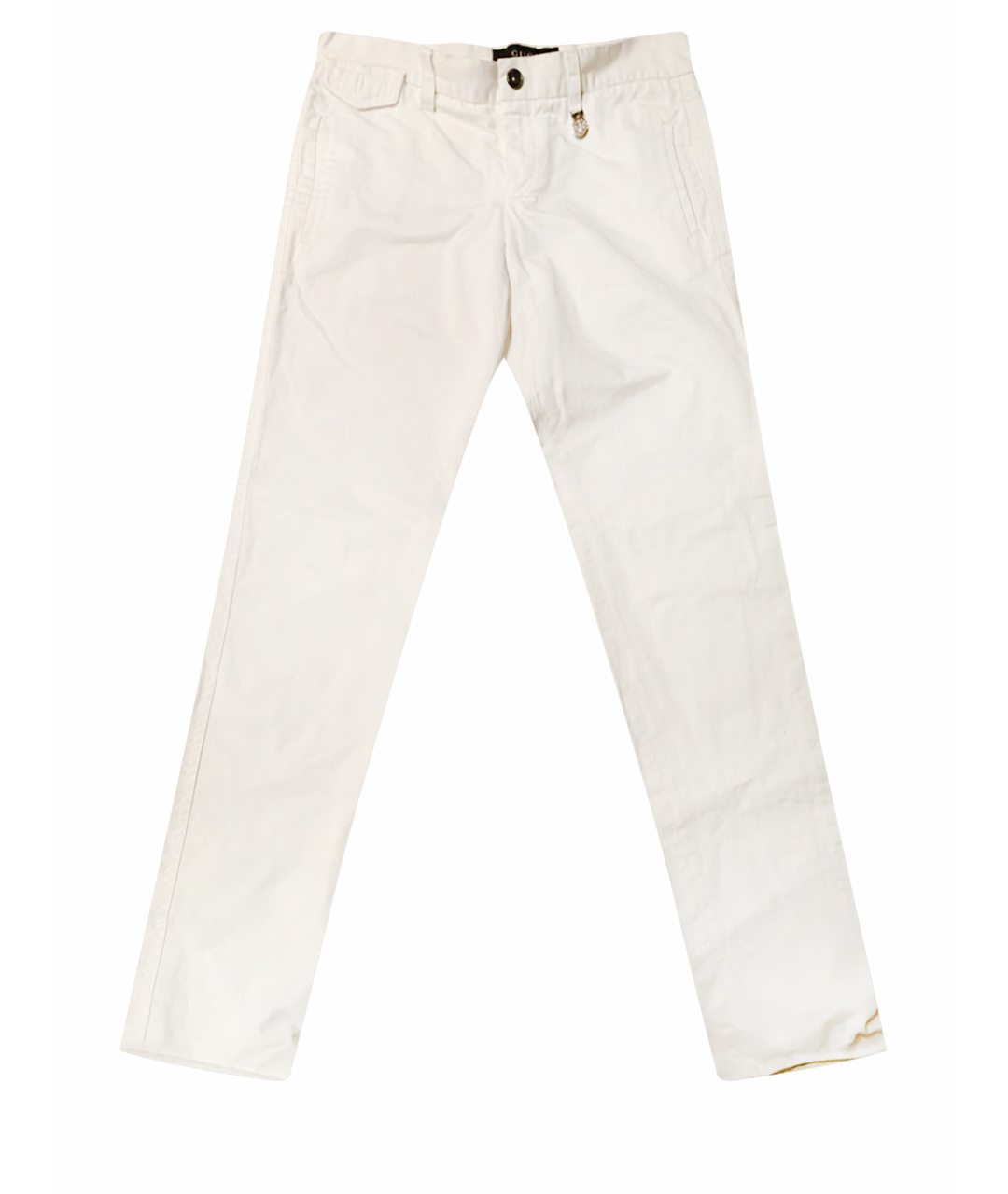 GUCCI Белые хлопковые брюки чинос, фото 1