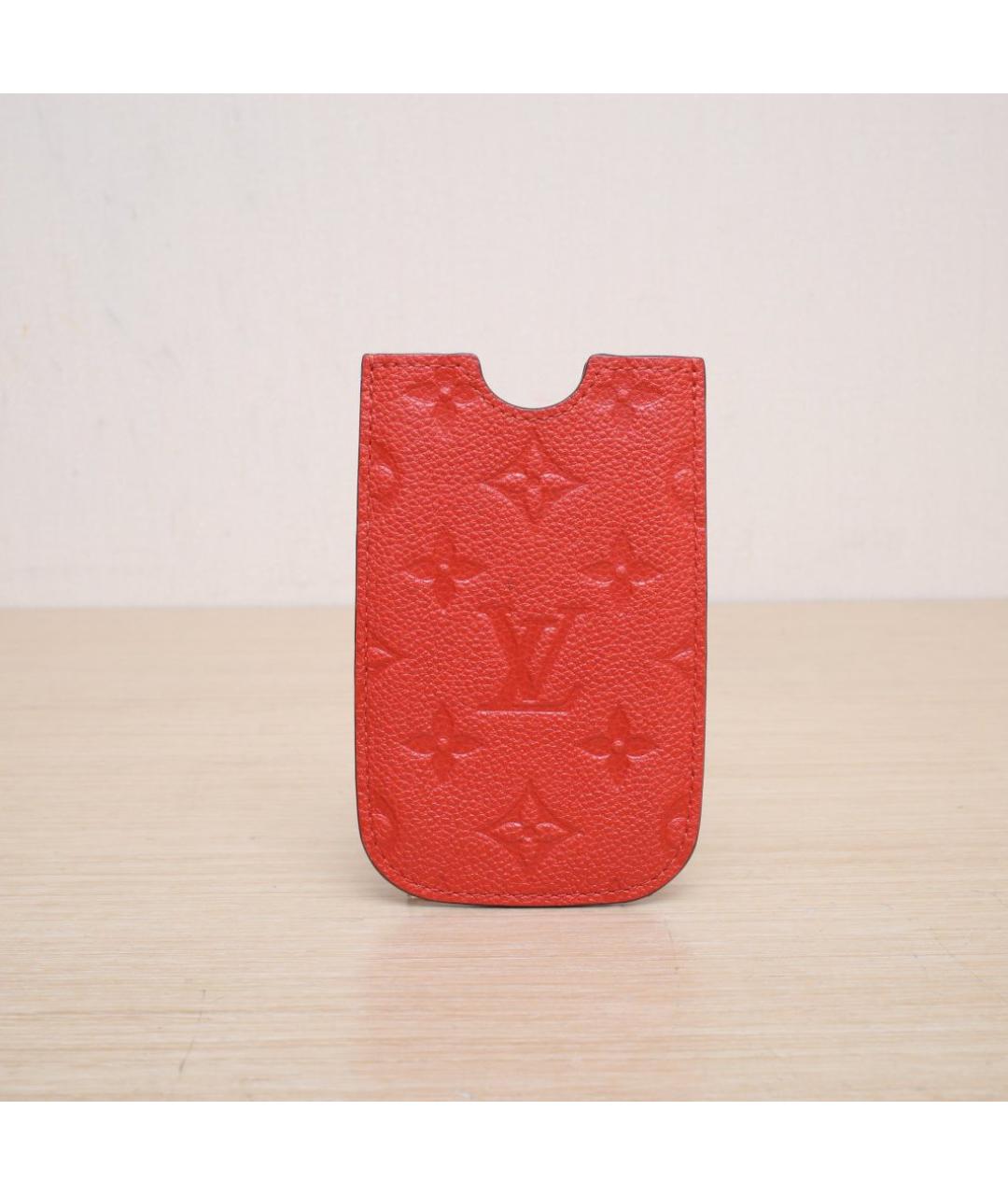 LOUIS VUITTON Красный кожаный кошелек, фото 3