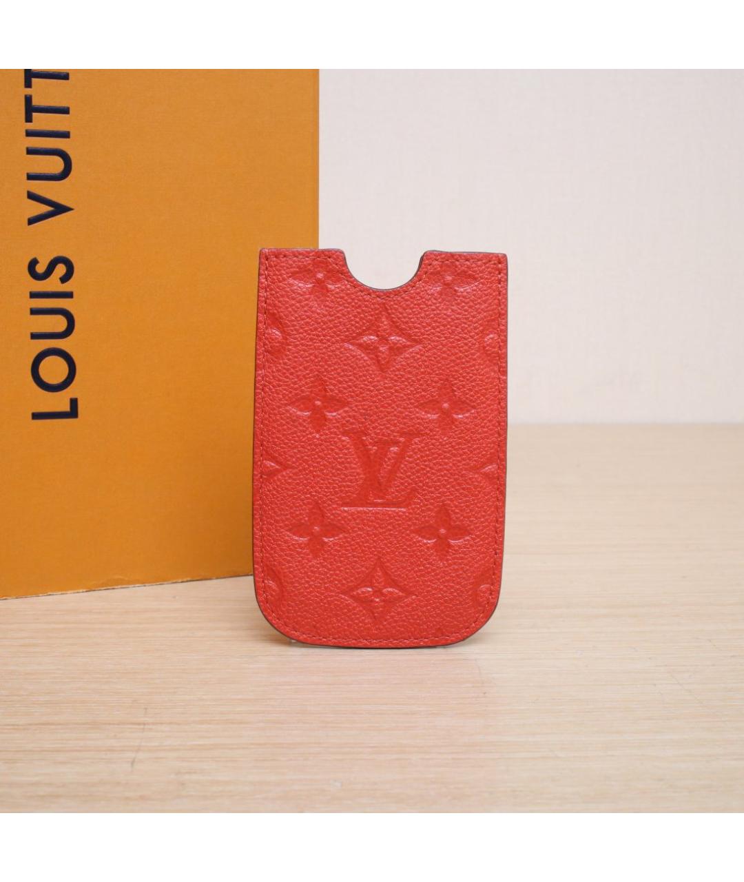 LOUIS VUITTON Красный кожаный кошелек, фото 2