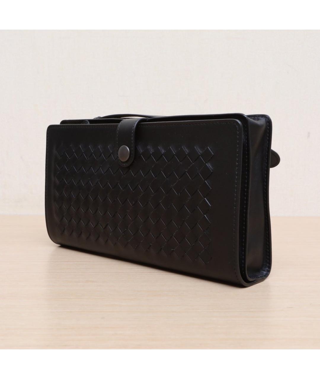 BOTTEGA VENETA Черная кожаная сумка через плечо, фото 4