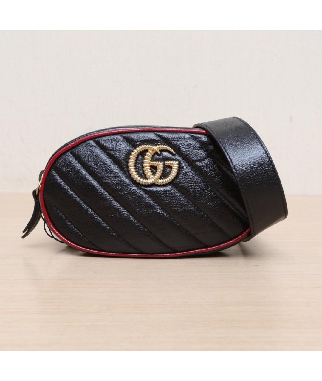 GUCCI Черная кожаная сумка через плечо, фото 3