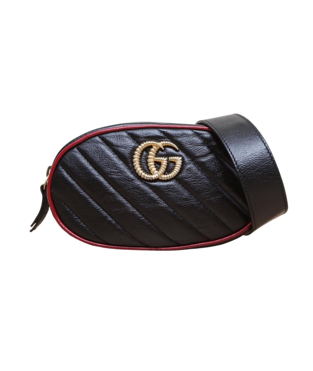 GUCCI Черная кожаная сумка через плечо, фото 1