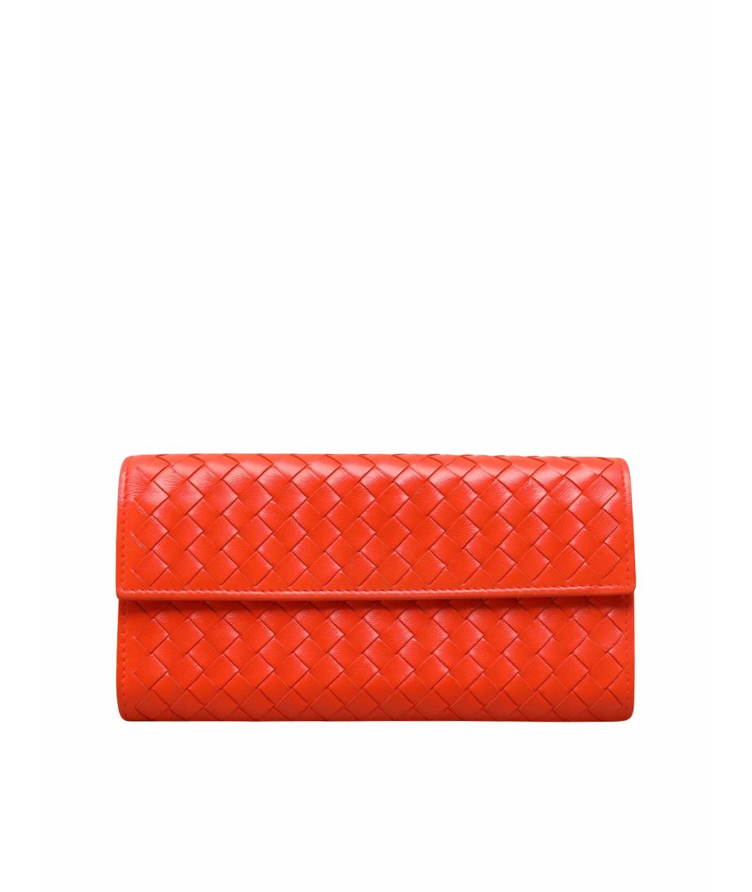 BOTTEGA VENETA Оранжевый кожаный кошелек, фото 10