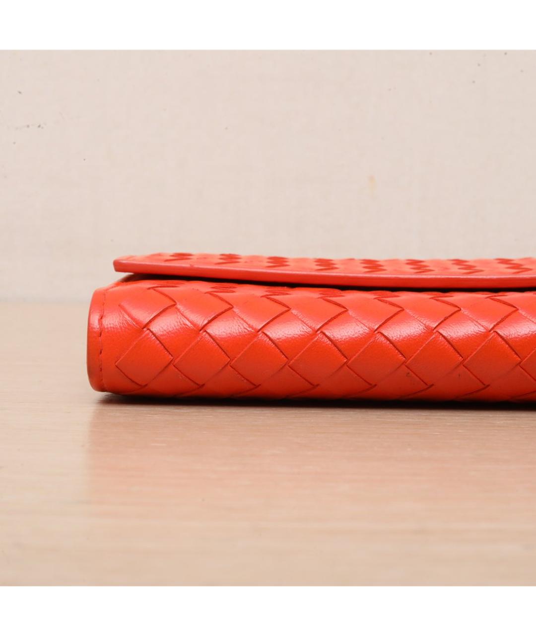 BOTTEGA VENETA Оранжевый кожаный кошелек, фото 9