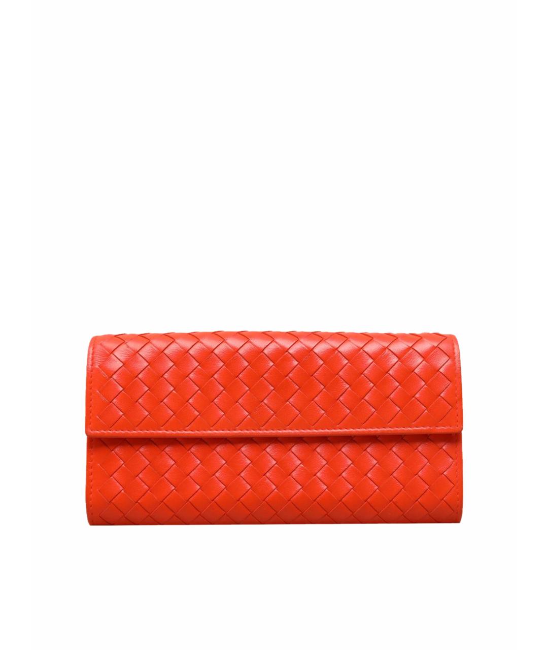 BOTTEGA VENETA Оранжевый кожаный кошелек, фото 1