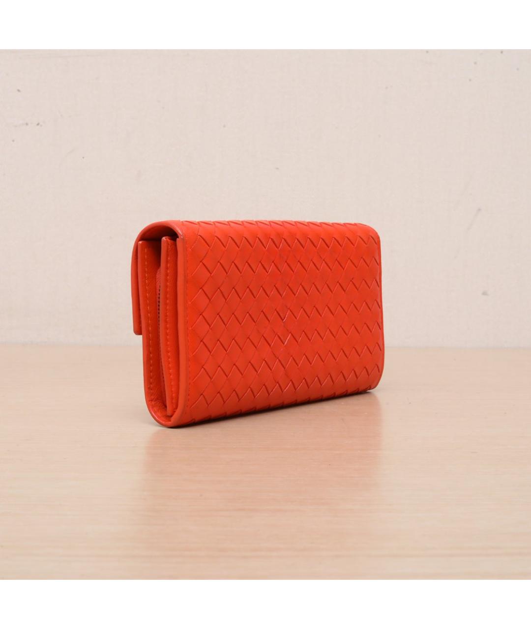 BOTTEGA VENETA Оранжевый кожаный кошелек, фото 6
