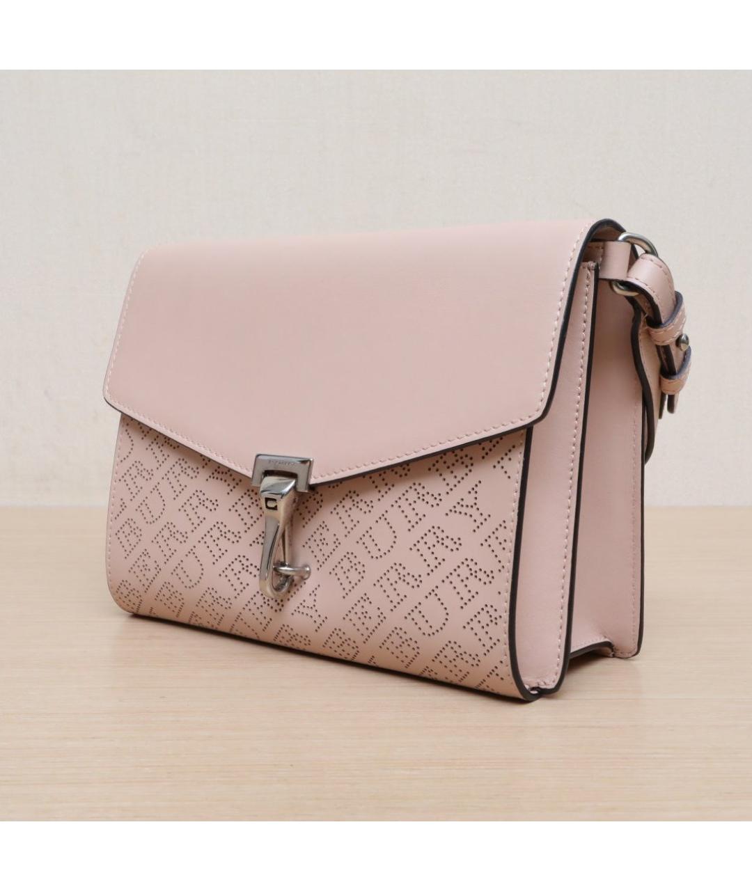 BURBERRY Розовая кожаная сумка через плечо, фото 4