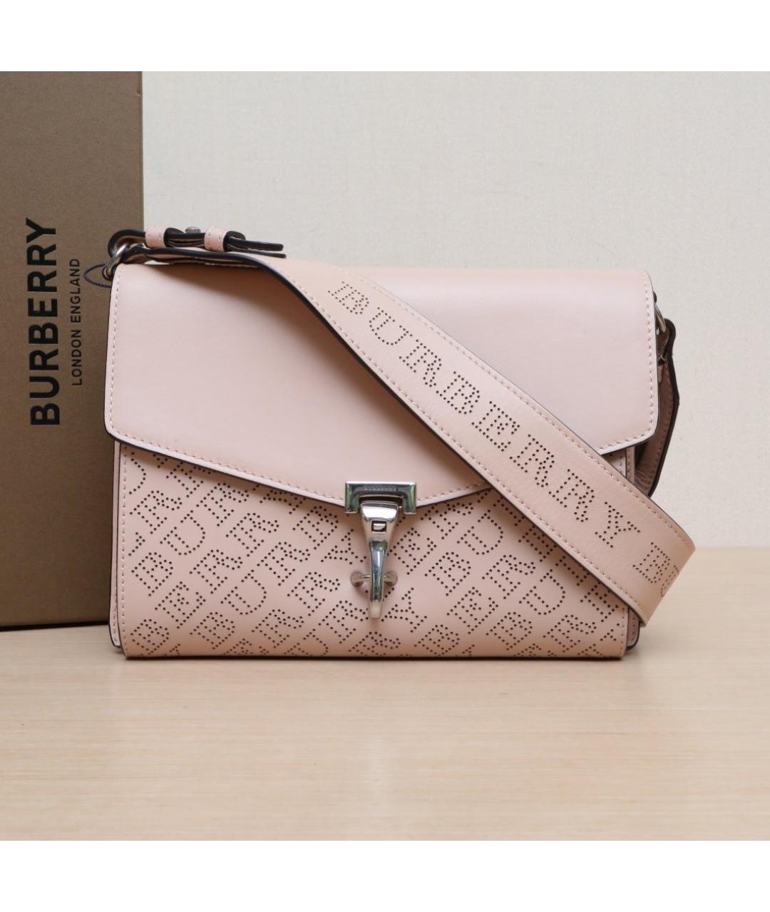 BURBERRY Розовая кожаная сумка через плечо, фото 2