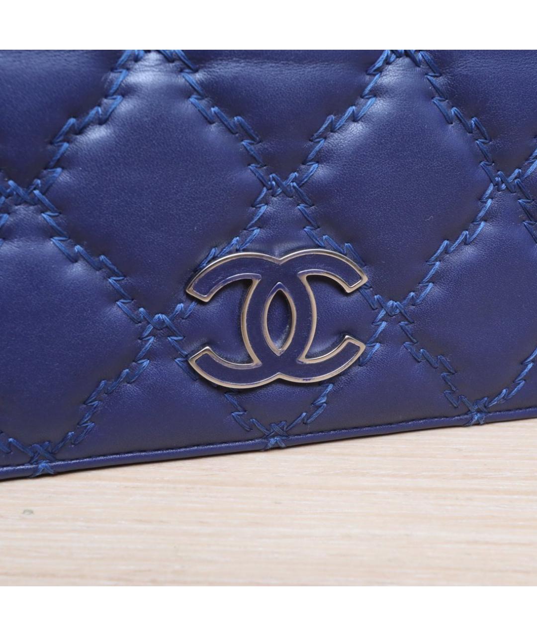 CHANEL Синий кожаный кошелек, фото 7
