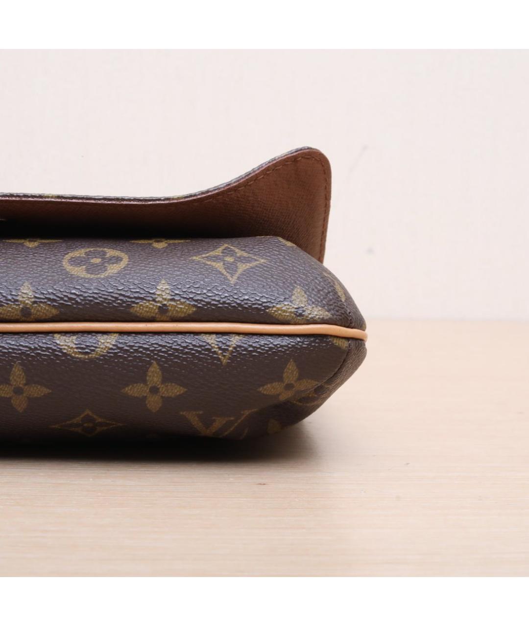 LOUIS VUITTON Коричневая кожаная сумка через плечо, фото 9