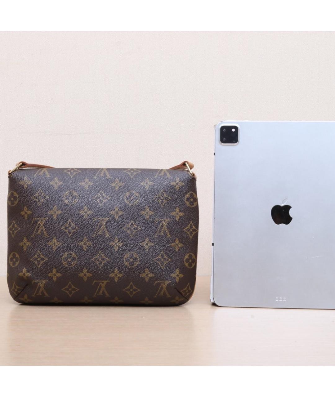 LOUIS VUITTON Коричневая кожаная сумка через плечо, фото 6