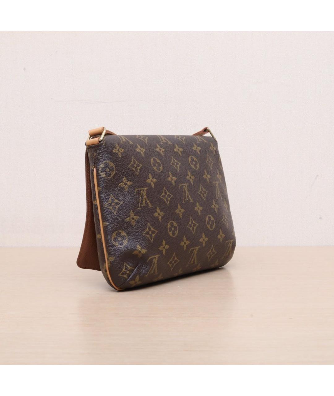 LOUIS VUITTON Коричневая кожаная сумка через плечо, фото 5