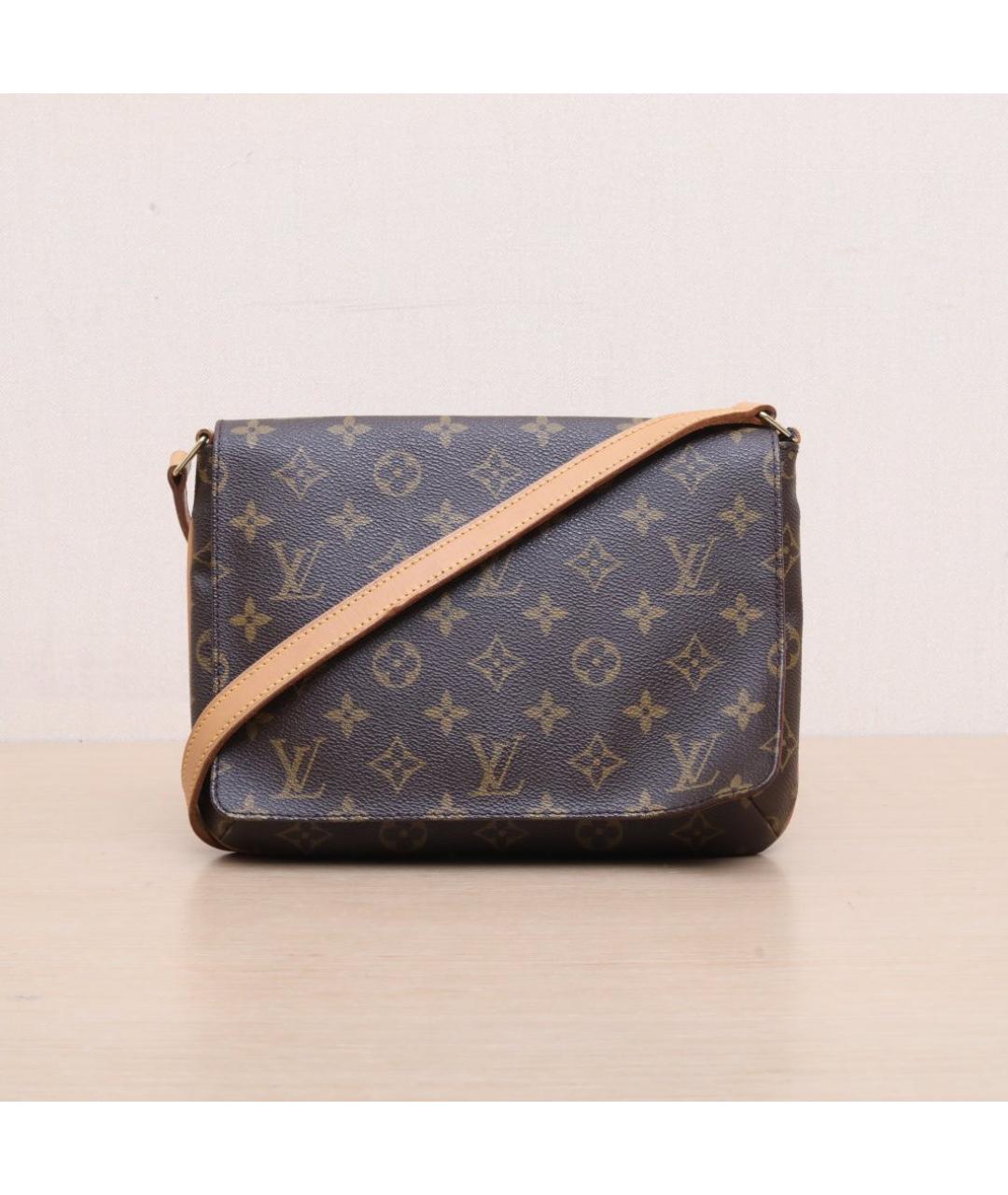 LOUIS VUITTON Коричневая кожаная сумка через плечо, фото 2