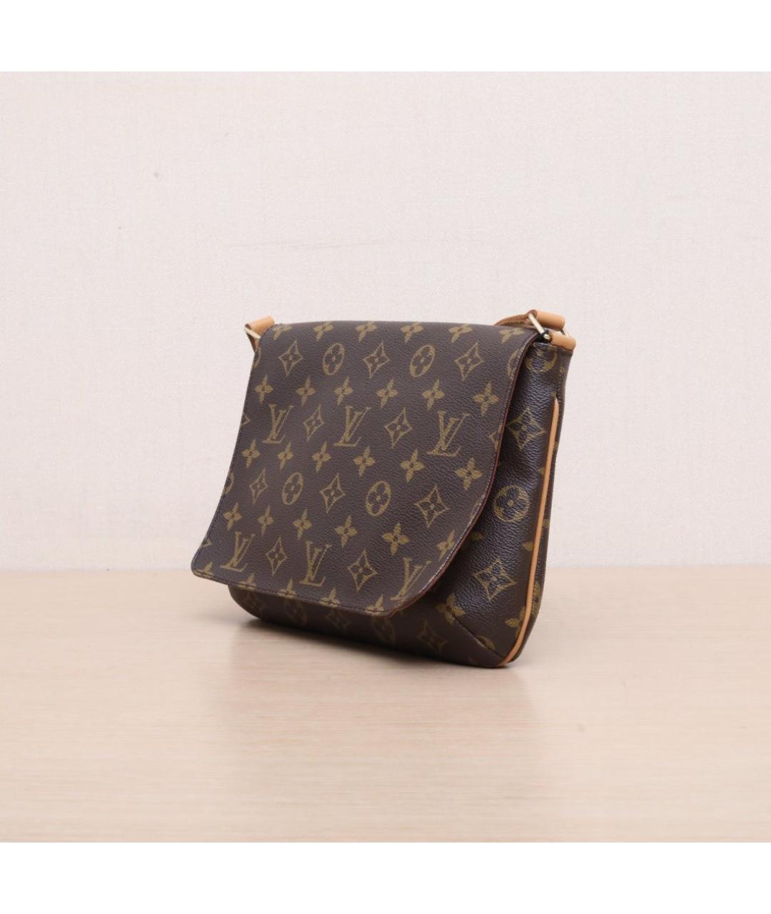 LOUIS VUITTON Коричневая кожаная сумка через плечо, фото 3