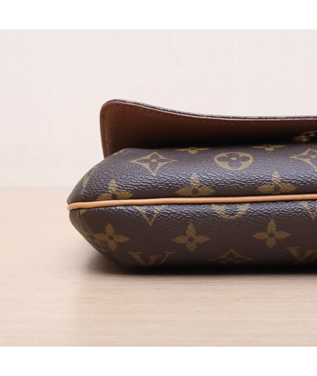 LOUIS VUITTON Коричневая кожаная сумка через плечо, фото 8