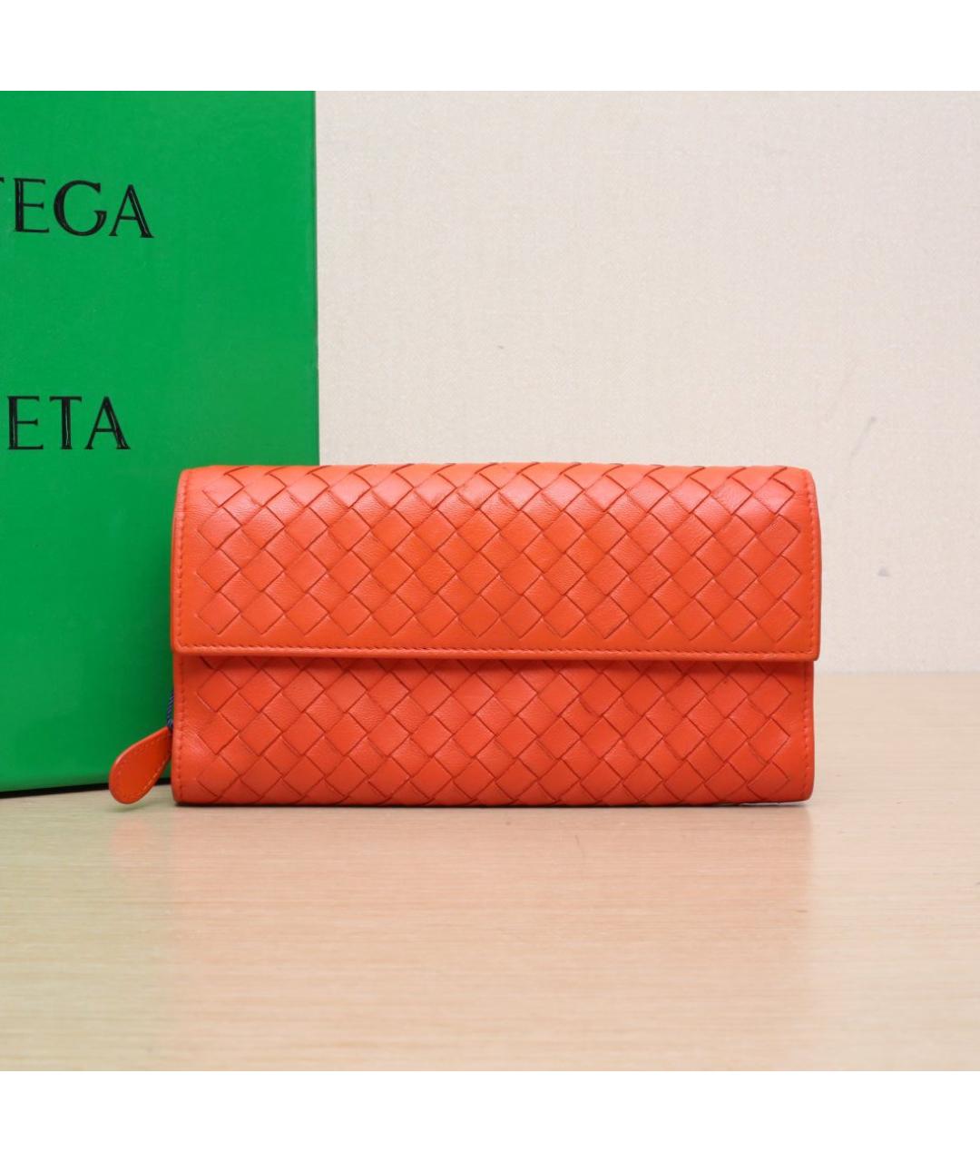 BOTTEGA VENETA Оранжевая кожаная сумка через плечо, фото 10