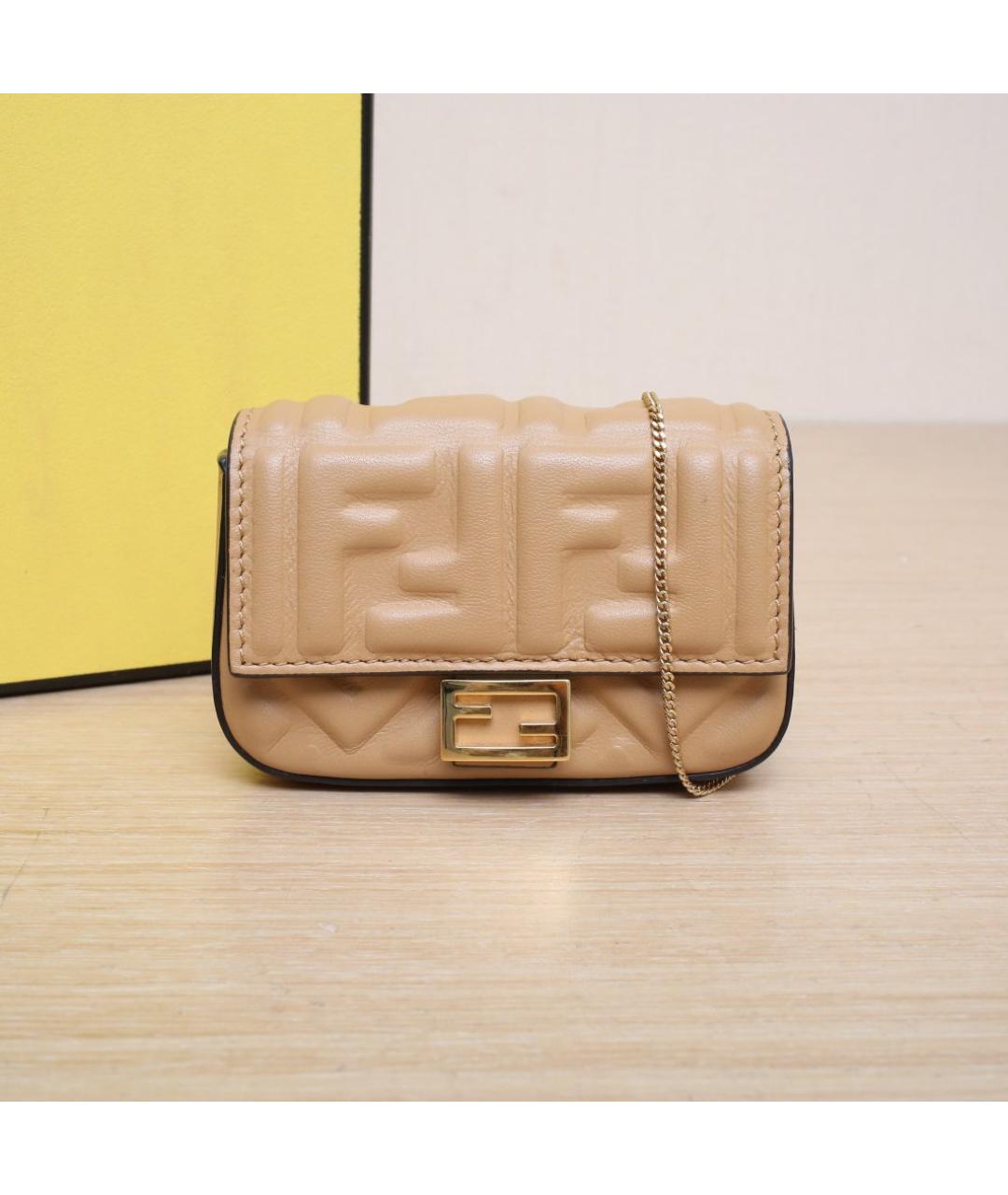 FENDI Коричневая кожаная сумка через плечо, фото 10