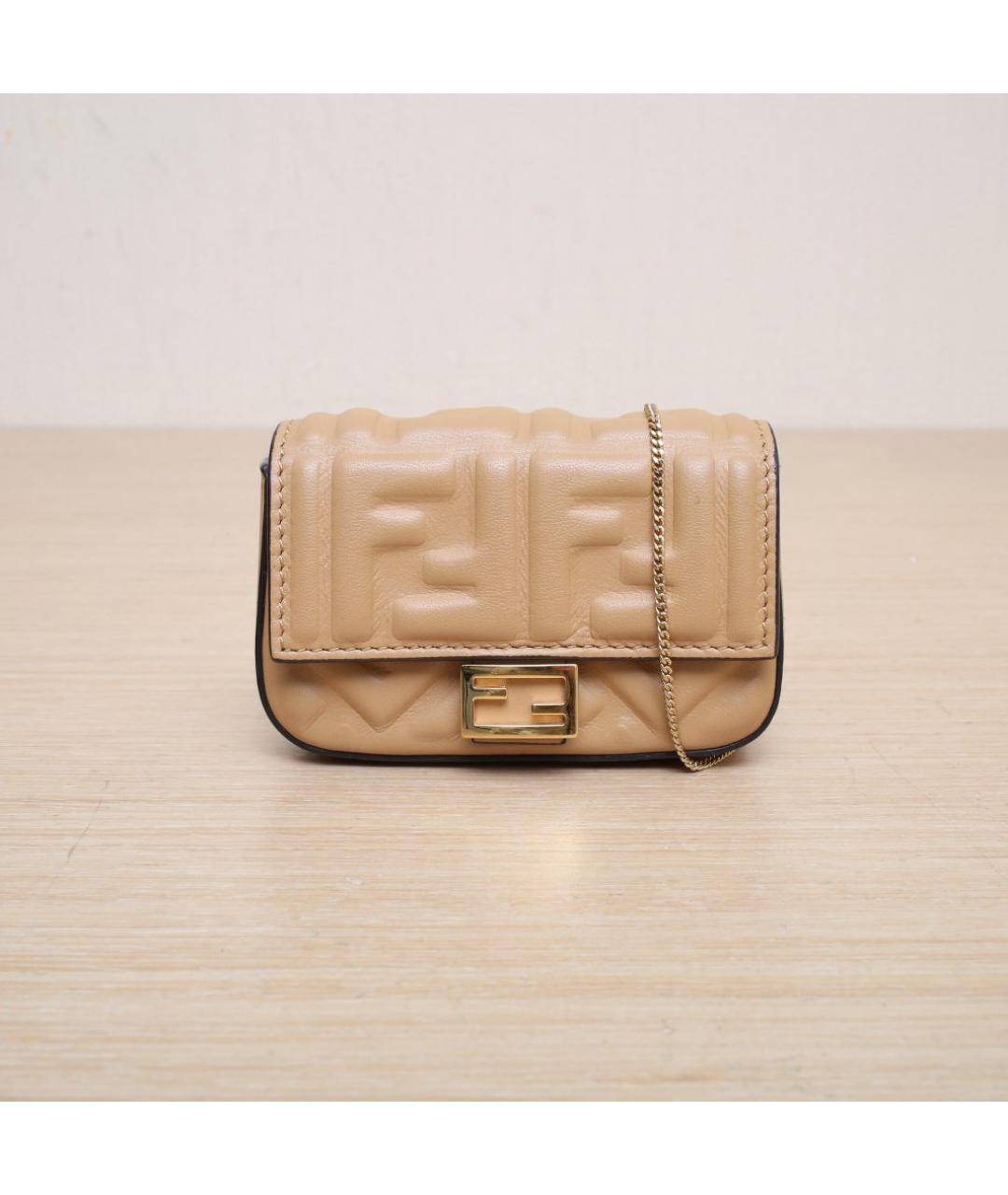FENDI Коричневая кожаная сумка через плечо, фото 2