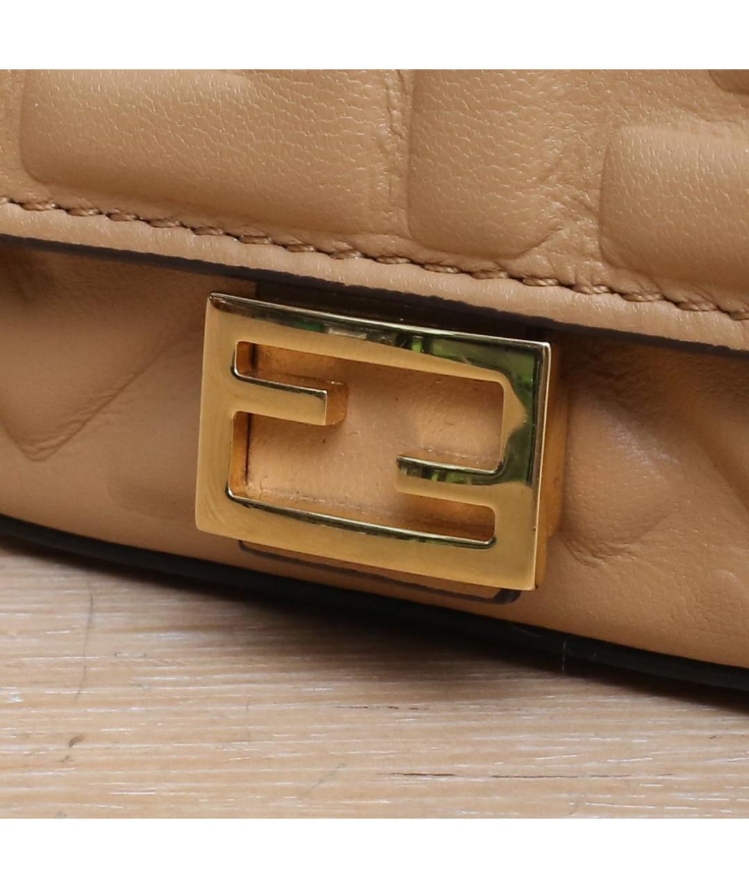 FENDI Коричневая кожаная сумка через плечо, фото 7
