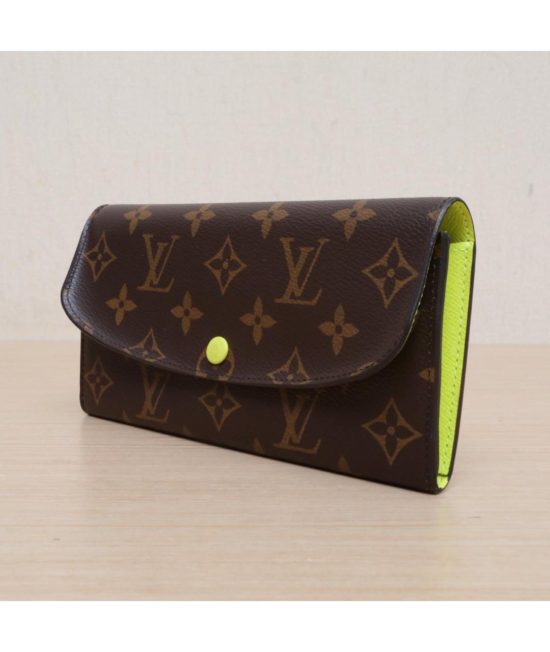 LOUIS VUITTON Коричневый кожаный кошелек, фото 3