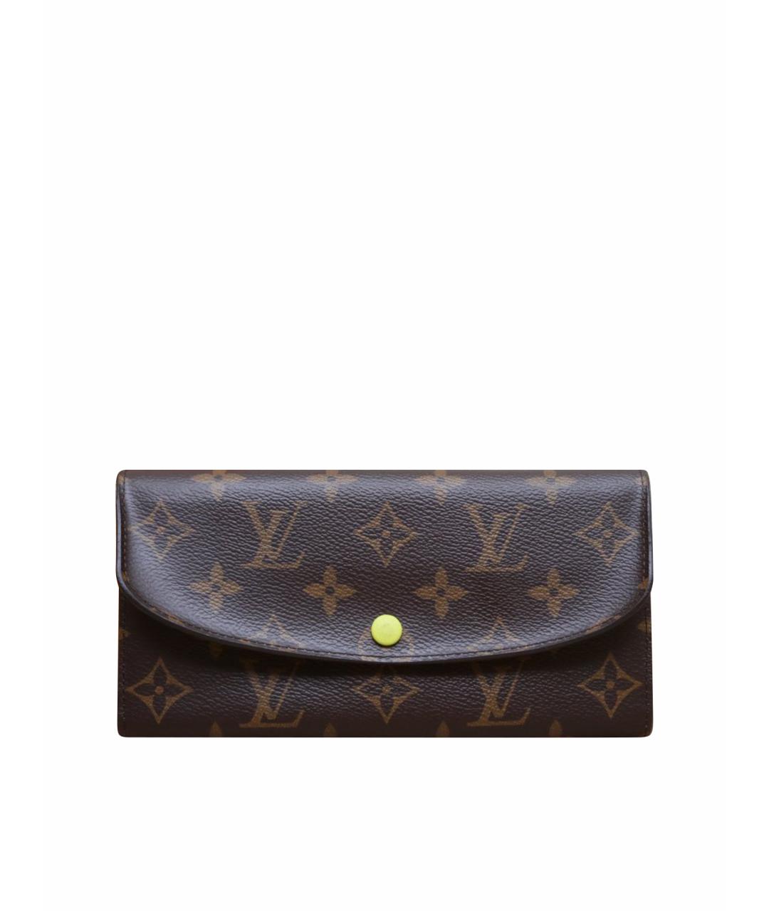 LOUIS VUITTON Коричневый кожаный кошелек, фото 1