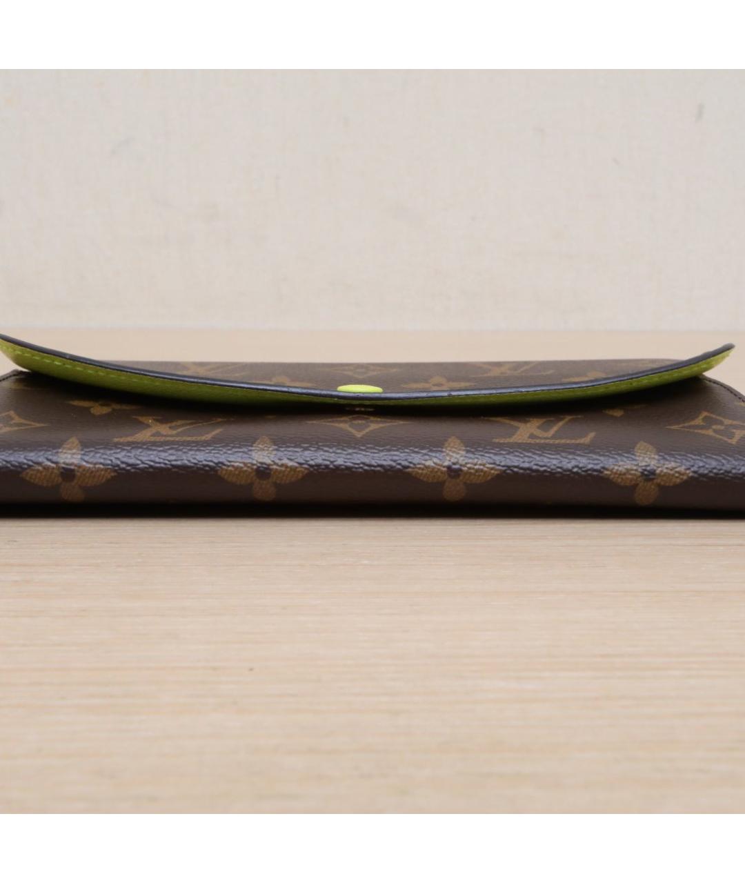 LOUIS VUITTON Коричневый кожаный кошелек, фото 8